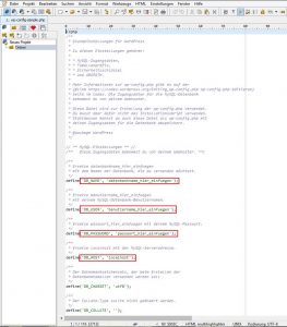 WordPress config-sample-Datei