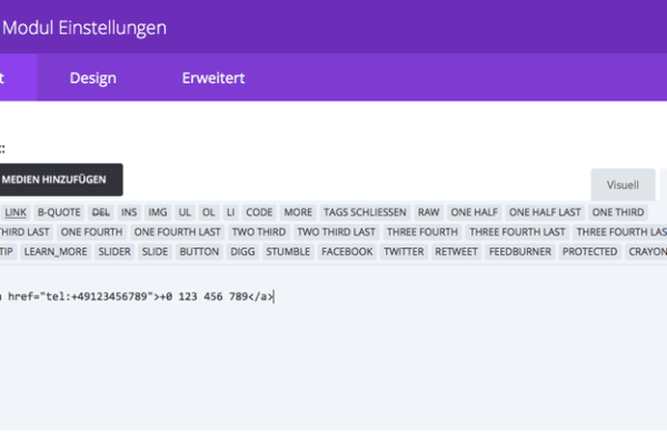 Klickbare Telefonnummer auf Webseite einbinden